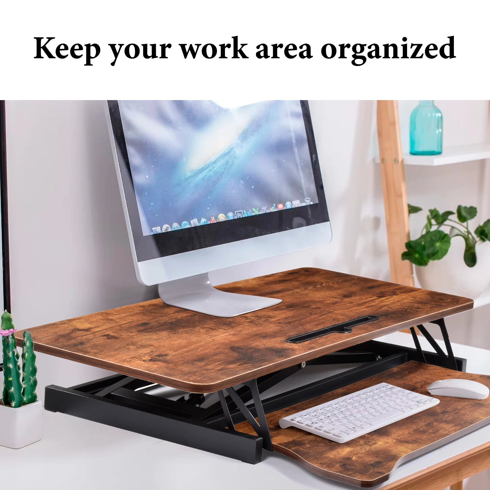 37’’ Wide Stand Up Desk Riser Home Office Height Adjustable Standing Desk Converter