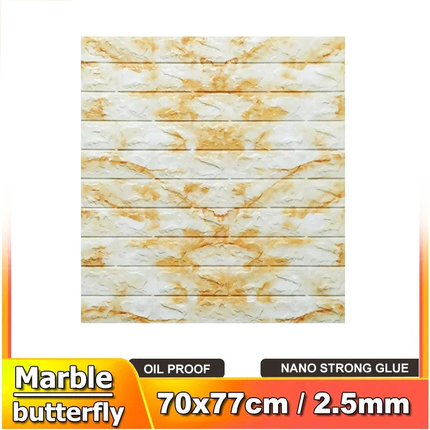 5/10/12PCS Wall Stickers Paper thick 2.5mm New 3D Retro Wallpapers Home Decor at Living Room Kitchen Office TV Backdrop