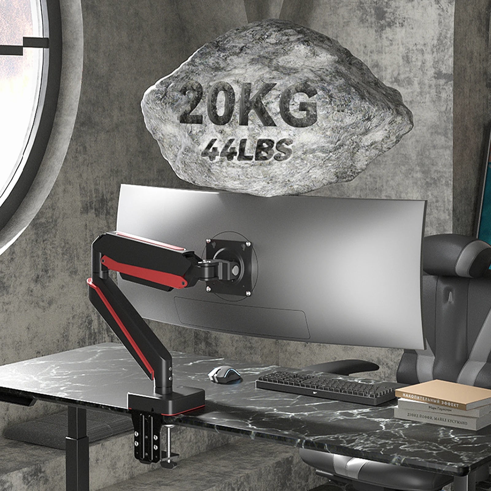 HILLPORT 17’’~49’’ Desktop Gas Spring VESA Mount Monitor Arm Holder Full Motion Soport TV Stand Base Support computer