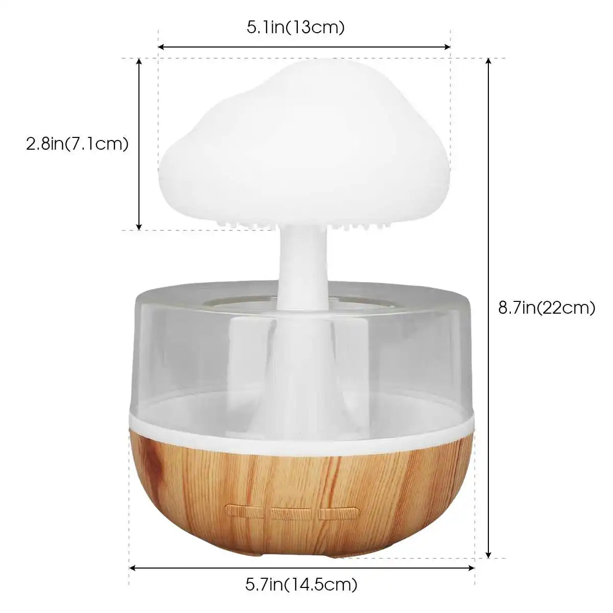Rain Cloud Humidifier Rain Colorful Mushroom Cloud Raindrop Atmosphere Lamp Night Light Essential Oil Small