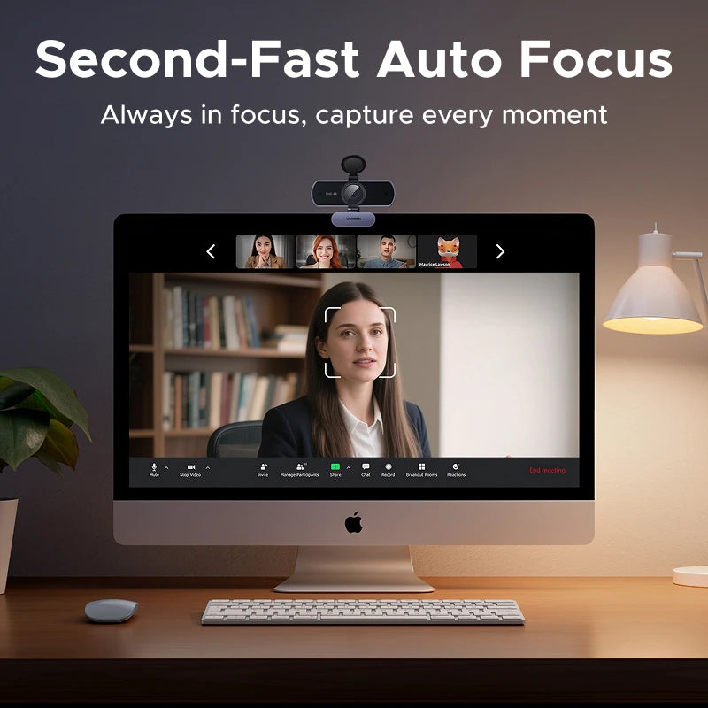 UGREEN 4K FHD 1080P Webcam 8MP for PC PDAF Auto Focus Dual AI Noise-Cancelling Mics Web cam Camera