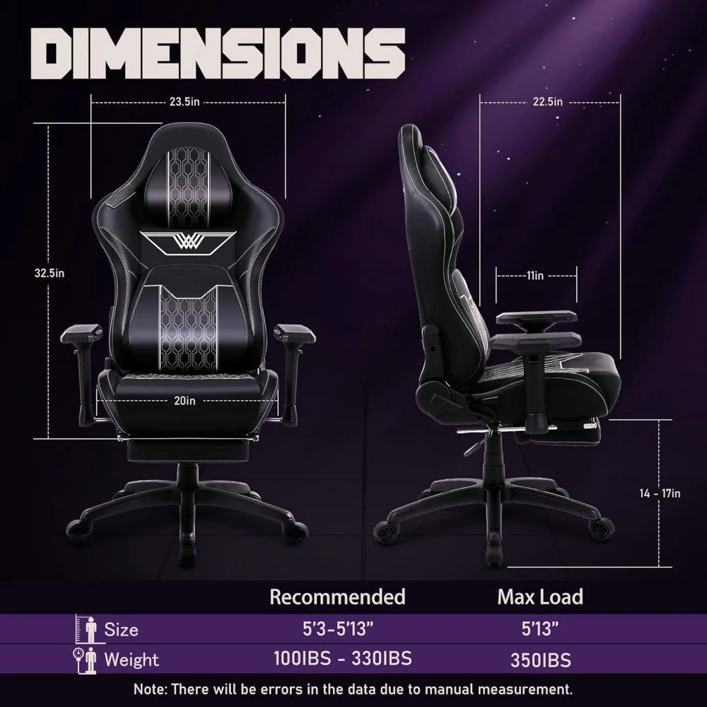 Big and Tall Gaming Chair with Footrest High Back Ergonomic Office Chair with Comfortable Headrest and Lumbar Support 4