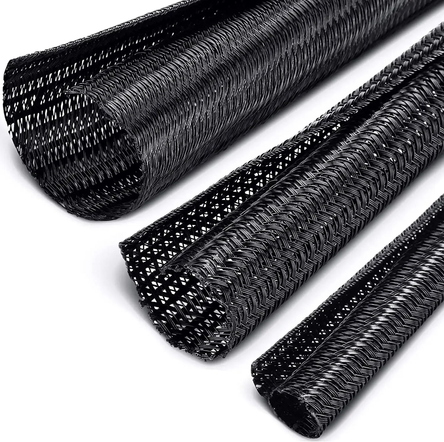 1/2/4pcs 1/5m Braided Expandable Cable Sleeve 3-38mm Flexible Self Closed Insulated Wrap Pipe Tube Line Protector Wire