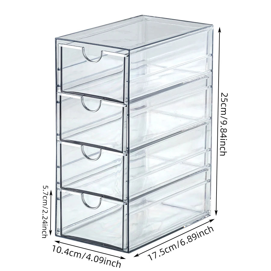 Transparent marker pen storage box desktop stationery pen holder storage box for watercolor painting pens. - Four-story