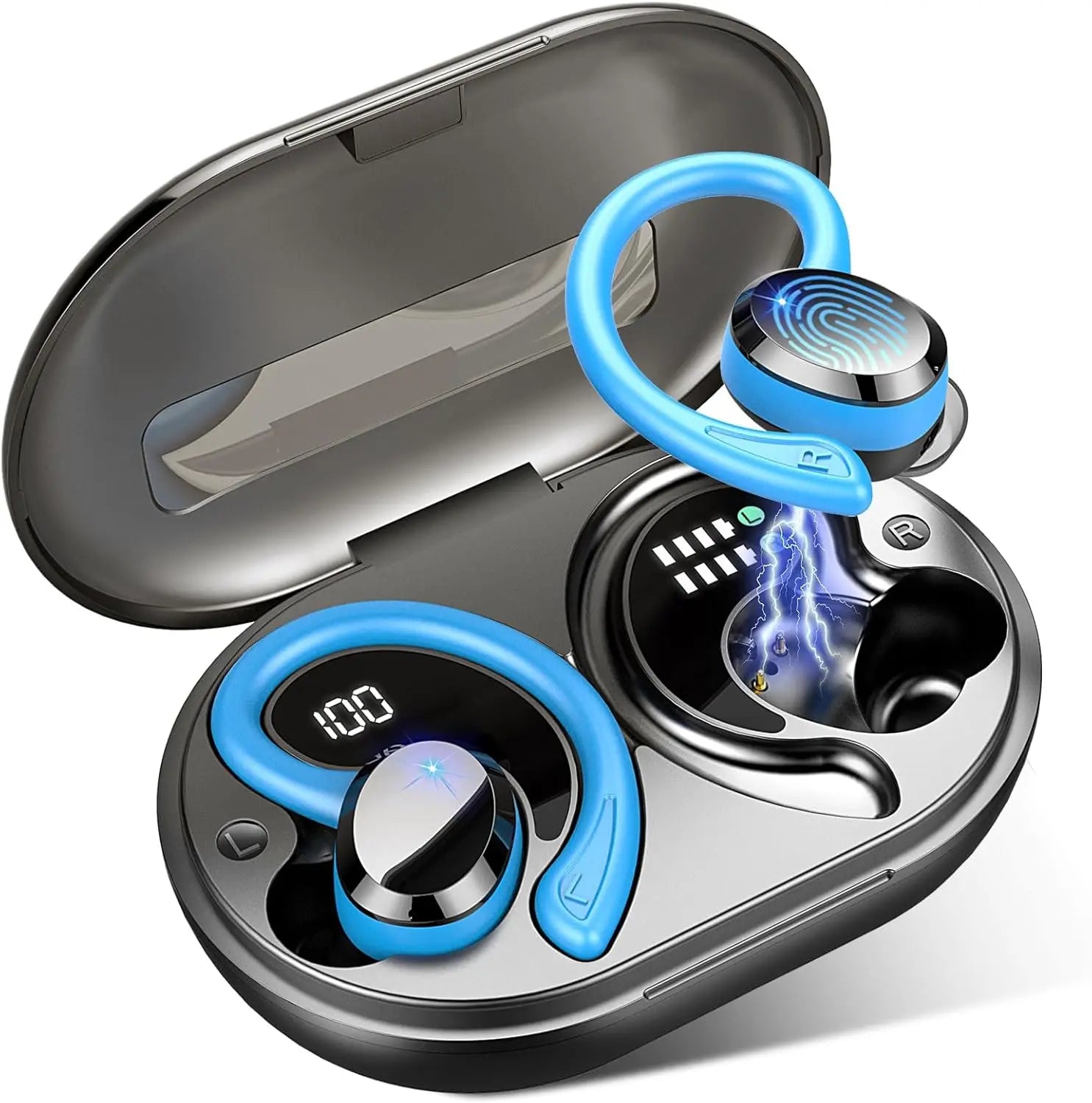 Wireless Earbuds Bluetooth 5.3 Earbuds Stereo Bass in-Ear Noise Cancelling Mic Earphones IP7 Waterproof Sports 40H