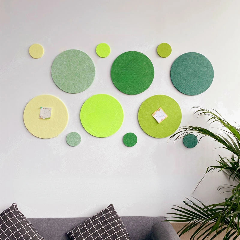 Creative Circular Felt Cork Board Kindergarten Shool Office Household Wall Stickers Sets Decoration Photos Message