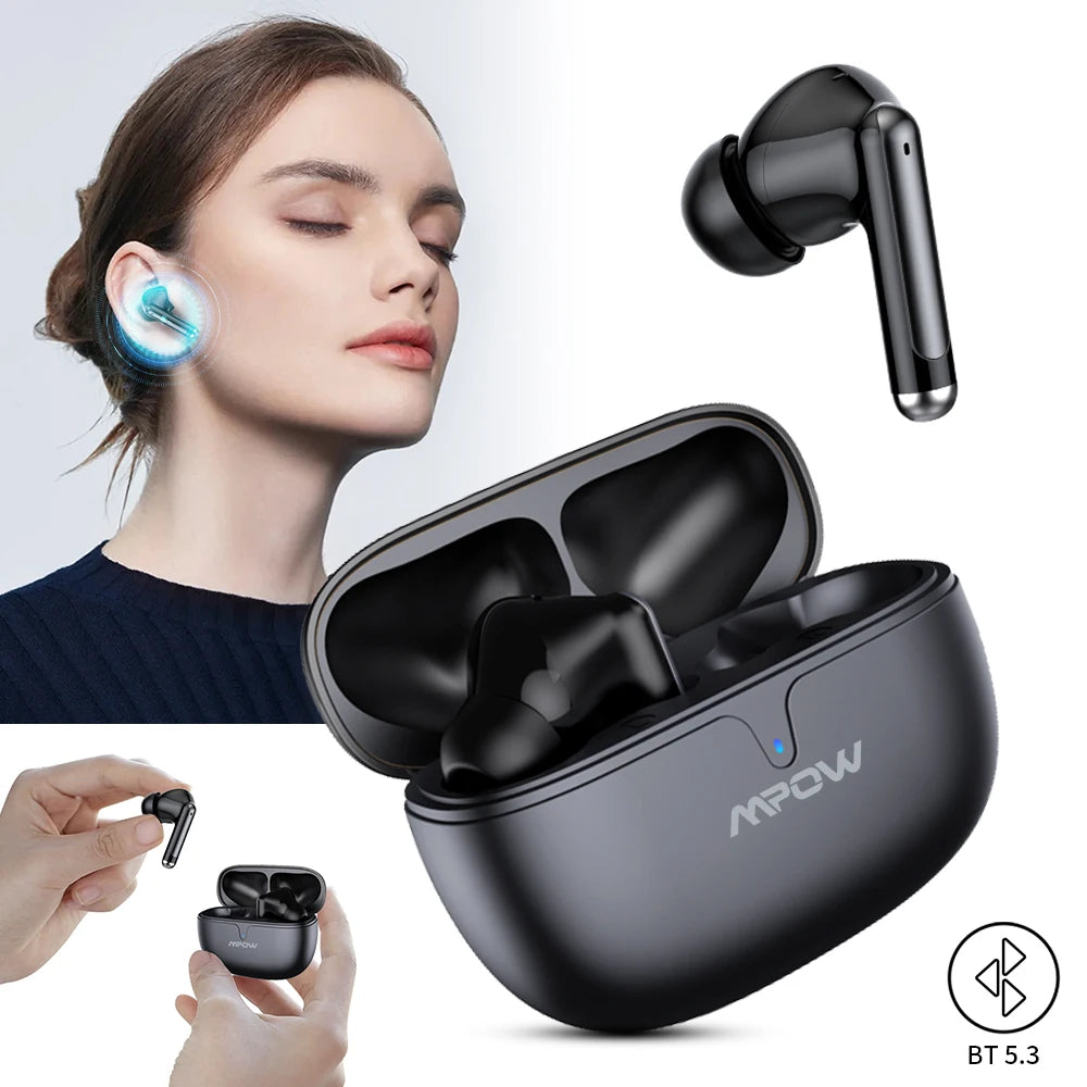 Mpow S65 True Wireless Earbuds - Bluetooth 5.3 Headphones with 30H Playback SBC Low-Latency Gaming Mode in-Ear Earbuds