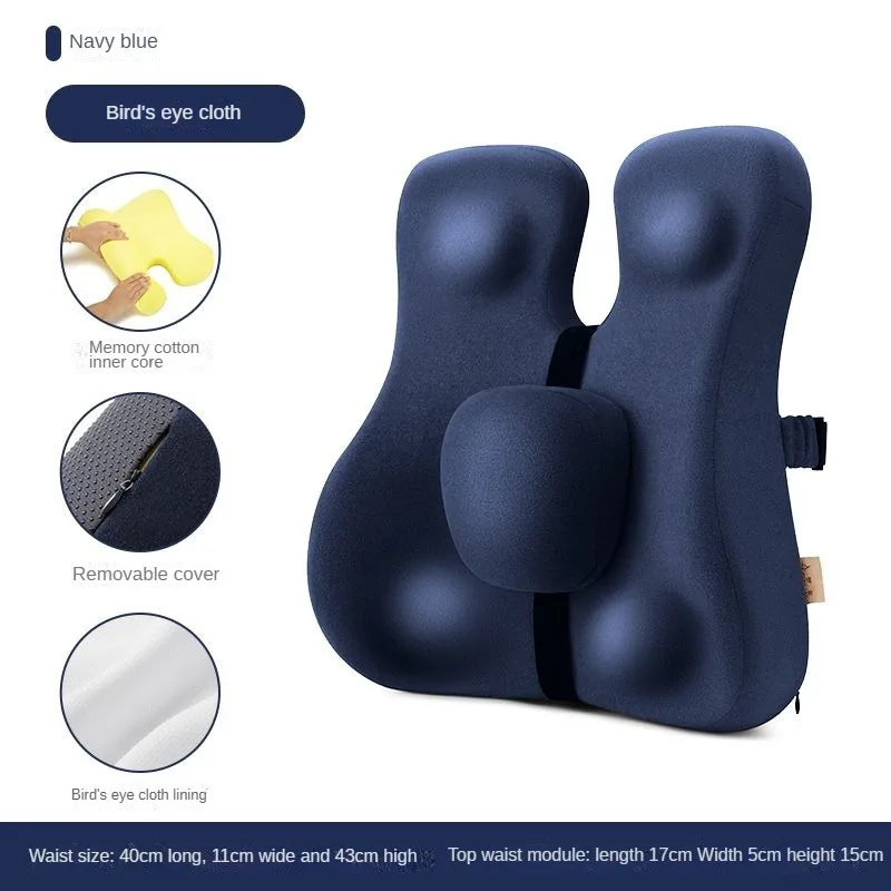 Orthopedic Chair Back Cushion Memory Foam Car Seat Office Sofa Waist Lumbar Side Support Pillow Spine Coccyx Protect