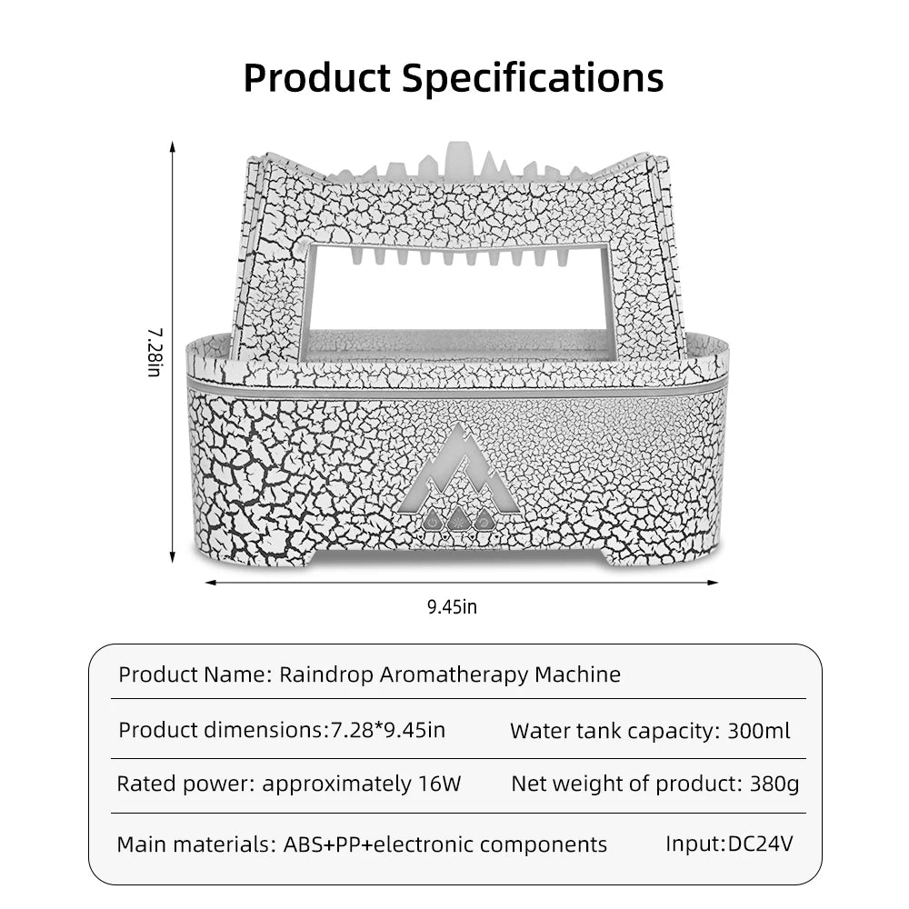 300ml Cool Mist Humidifier for Home Ultrasonic Aromatherapy Diffuser with night light Essential Oil Tray Quiet