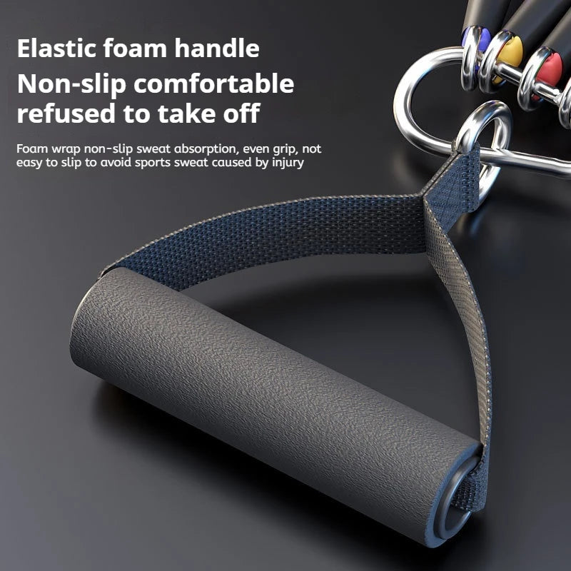 10-14Pcs/1set Bodybuilding Resistance Bands Tensioner Muscle Training Belt Elastic Bands Portable Fitness Equipment