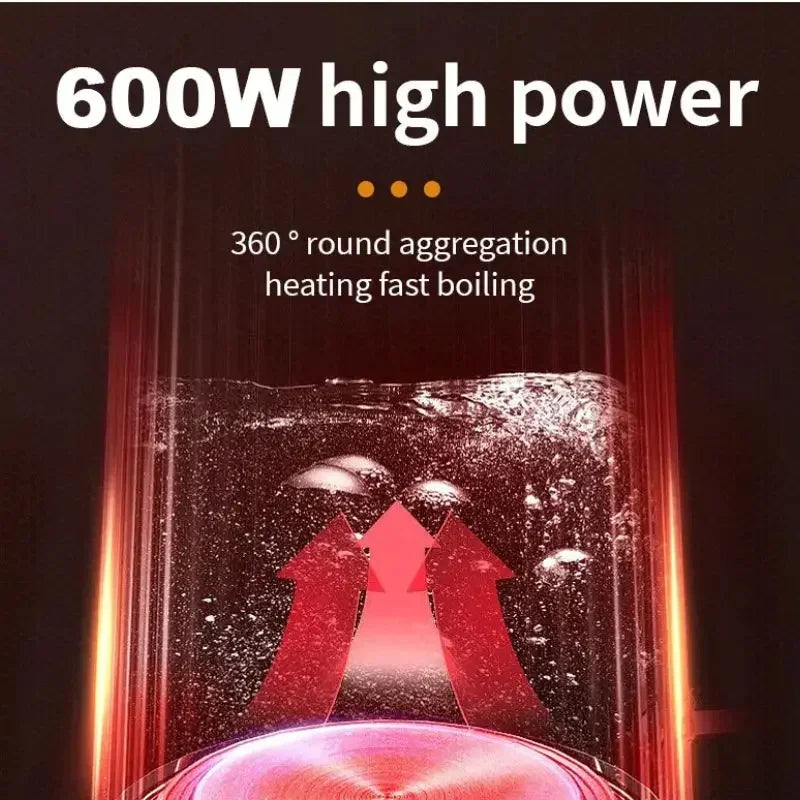 Small Electric Kettles Stainless Steel for Boiling Water 0.8L Travel Mini Hot Water Boiler Heater Double Wall Portable