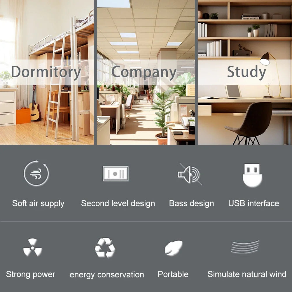 LED Tower Fan Bladeless Cooling Fan 2 Gear Speed No Leaf Air Conditioner Portable Electric Floor Fan for Living Room