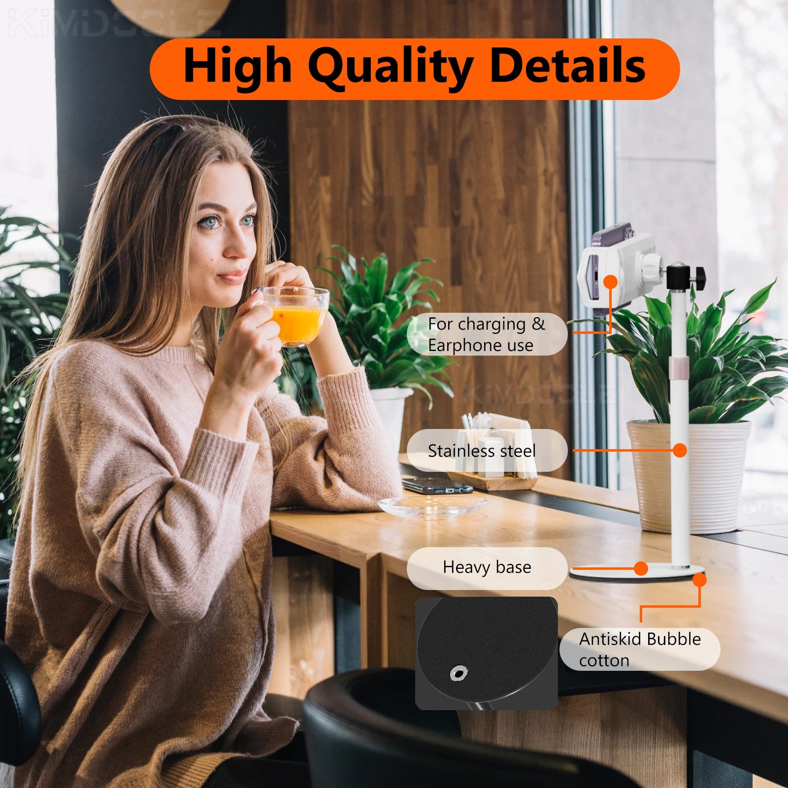 Kimdoole VESA Monitor Desk Mount Single Monitor Stands Freestanding Fits 13’’ to 18’’ Computer Screen with Height