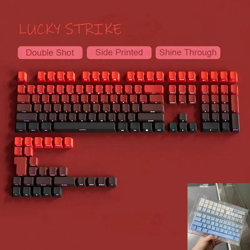 OEM Profile Gradient Keycaps ISO Enter Side Printed PBT Double Shot Keycap For Cherry MX Switch Mechanical Keyboard Key