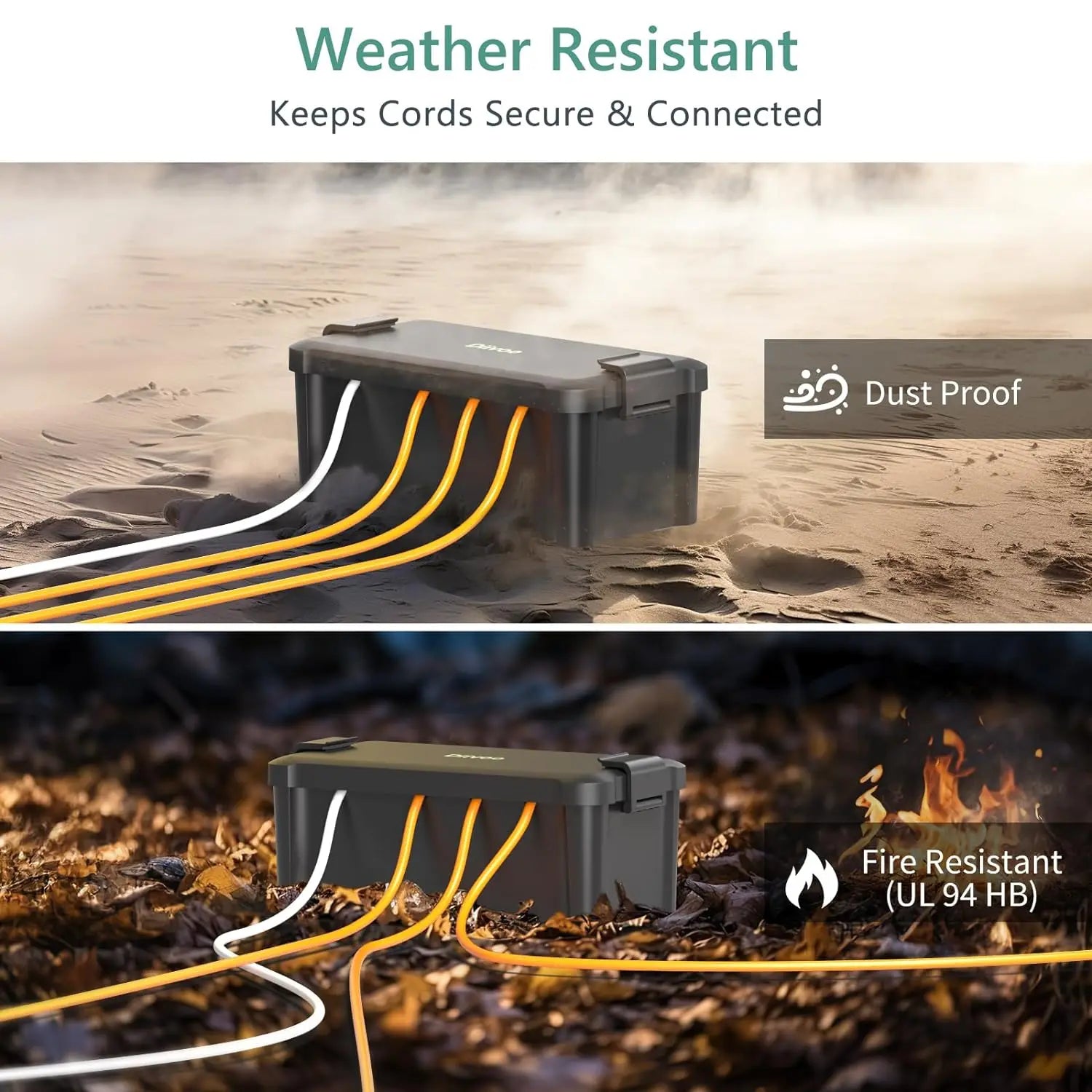 Diivoo Outdoor Waterproof Electrical Box Outside Cable Connection Socket Enclosure for Timers Extension Leads Holiday