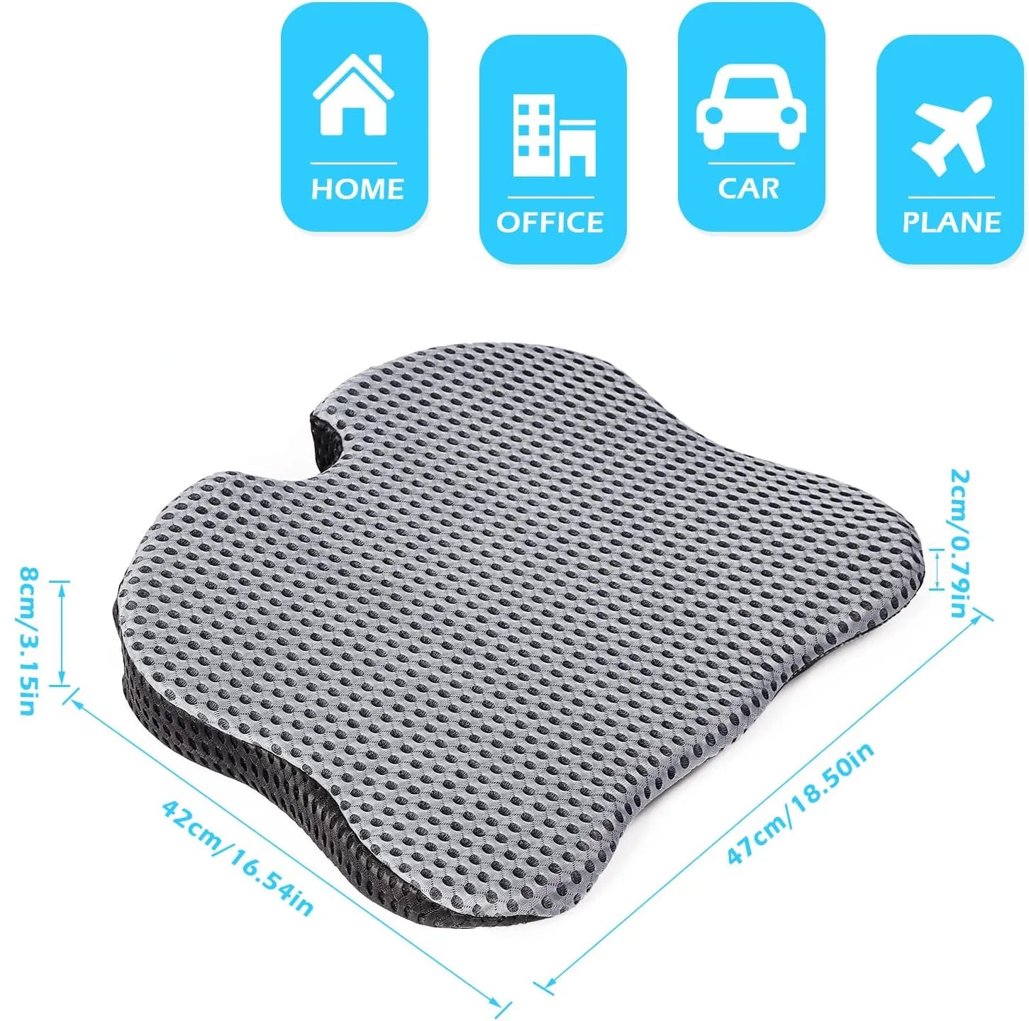 Car Wedge Seat Cushion Memory Foam Comfortable Seat Cushion-Orthopedic Support For Car Driver Seat Office Chair