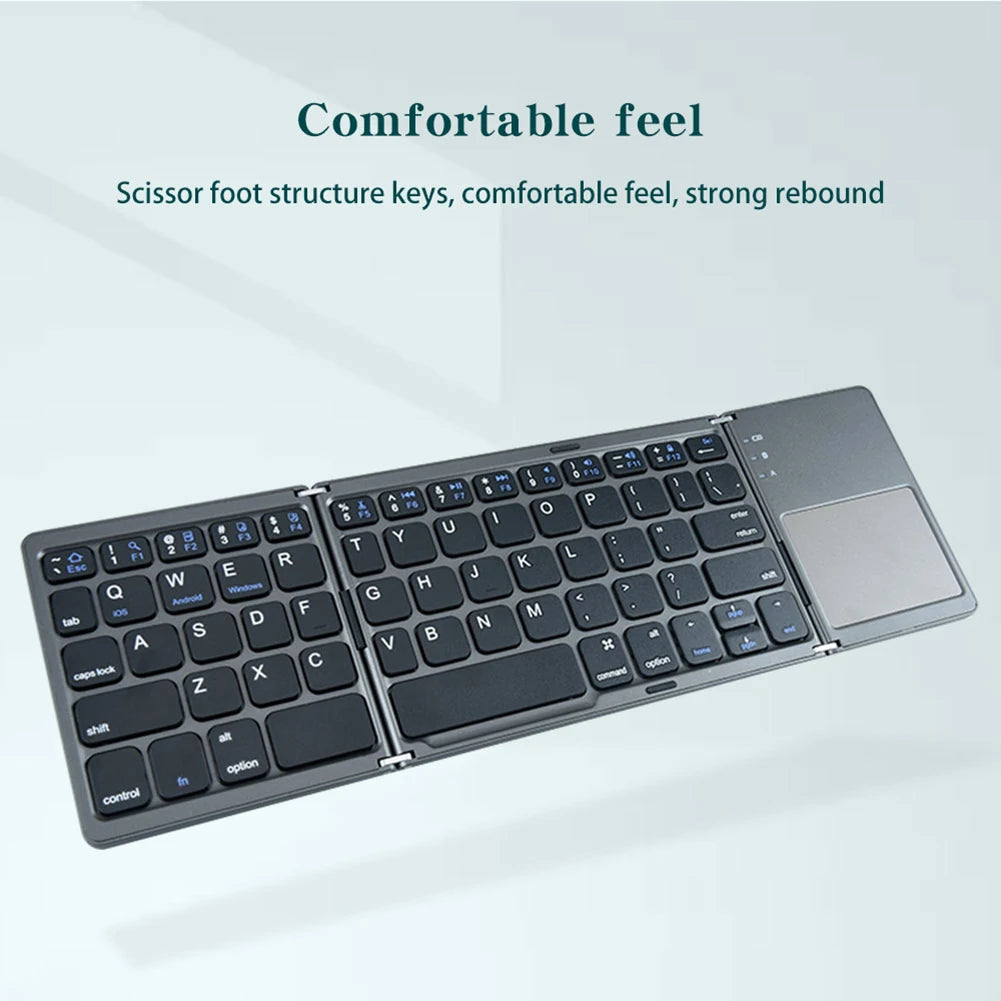 Foldable Tablet Keyboard With Touchpad Wireless Keyboard Lightweight Bluetooth-compatible for Universal Tablet Phone