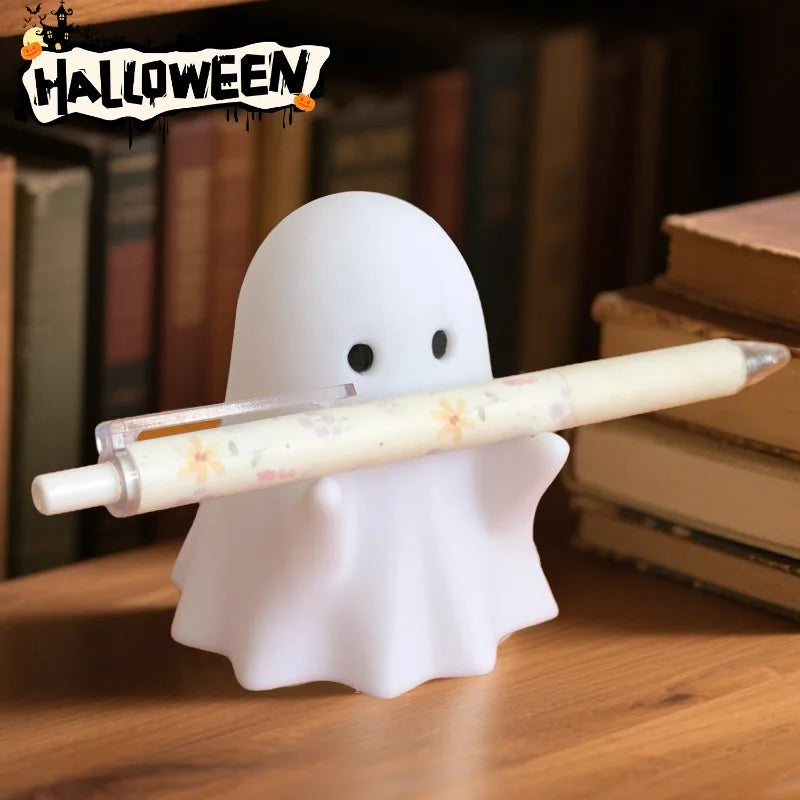 Halloween Decor Ghost Pen Holder Spooky Desk Organizers Pencil Holder Kawaii Stationery Box Cute Office Desk Decor