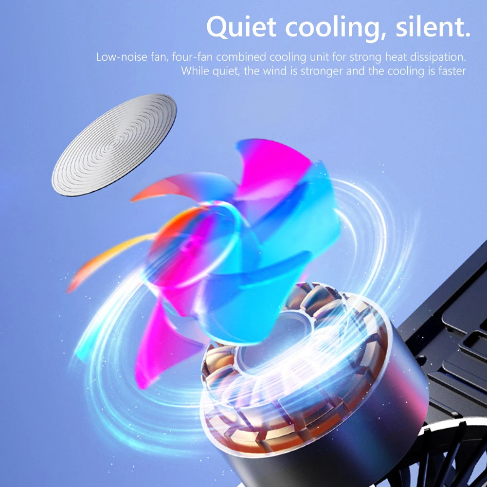 Laptop Cooling Pad with 2/4 Fans Foldable Laptop Cooling Fan RGB Silent Portable Laptop Holder 7 Height for 11-17.3