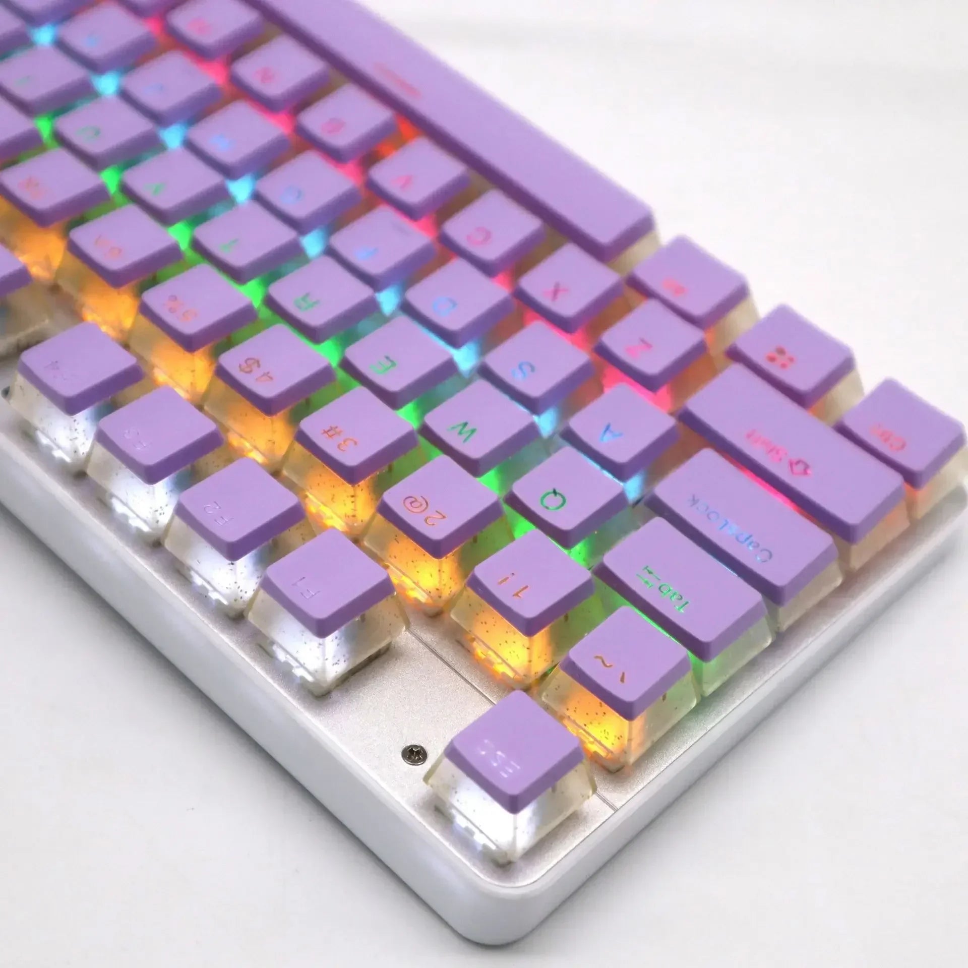 104 key ABS/PBT pudding double double color transparent closed character color small set keyboard cap key Mechanical