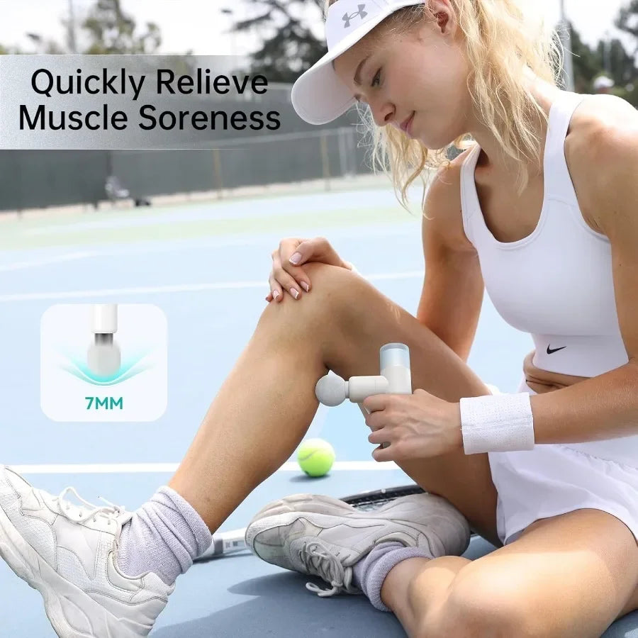 M3 Mini Massage Gun for Back Pain Relief with Facial Mode 7mm Amplitude 4 Vibration Levels Ultralight Portable