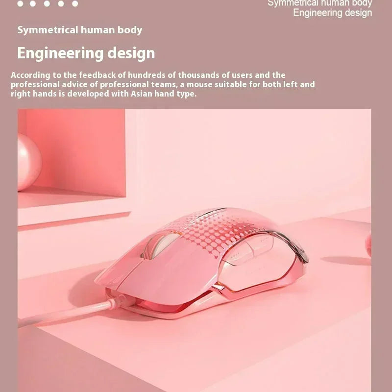 AJAZZ AJ358 RGB Transparent Mouse Transparent back panel RGB Customizable lighting effects PMW3325 chip Ergonomic