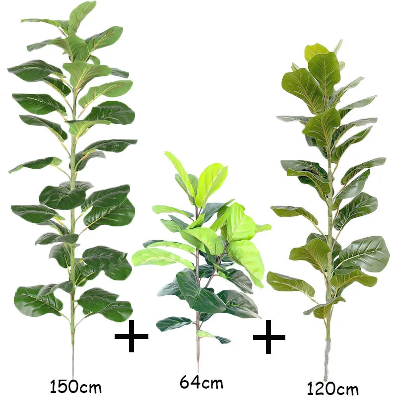 150cm Tropical Tree Large Fake Ficus Lyrata Plant Artificial Ficus Plants Branches Plastic Fake Leafs For Home Office