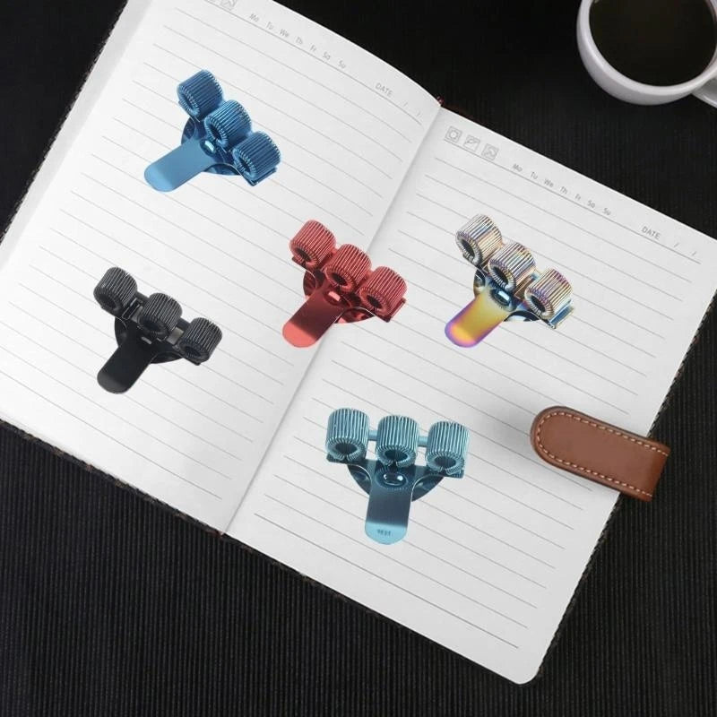 3Pcs Metal Pen Holder with Pocket Clip for Doctor Nurse Uniform Three Hole Pencil Holder with Adjustable Spring Rings