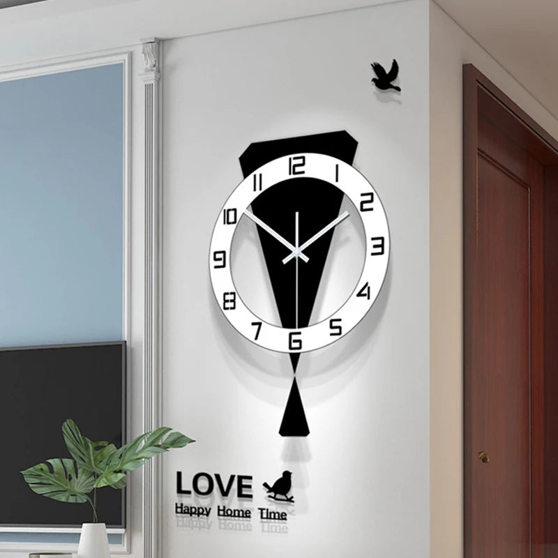 Swinging Wall Clock Living Room Luxury Home Decoration Restaurant Entrance Silent Wall Hanging Clock Living Room