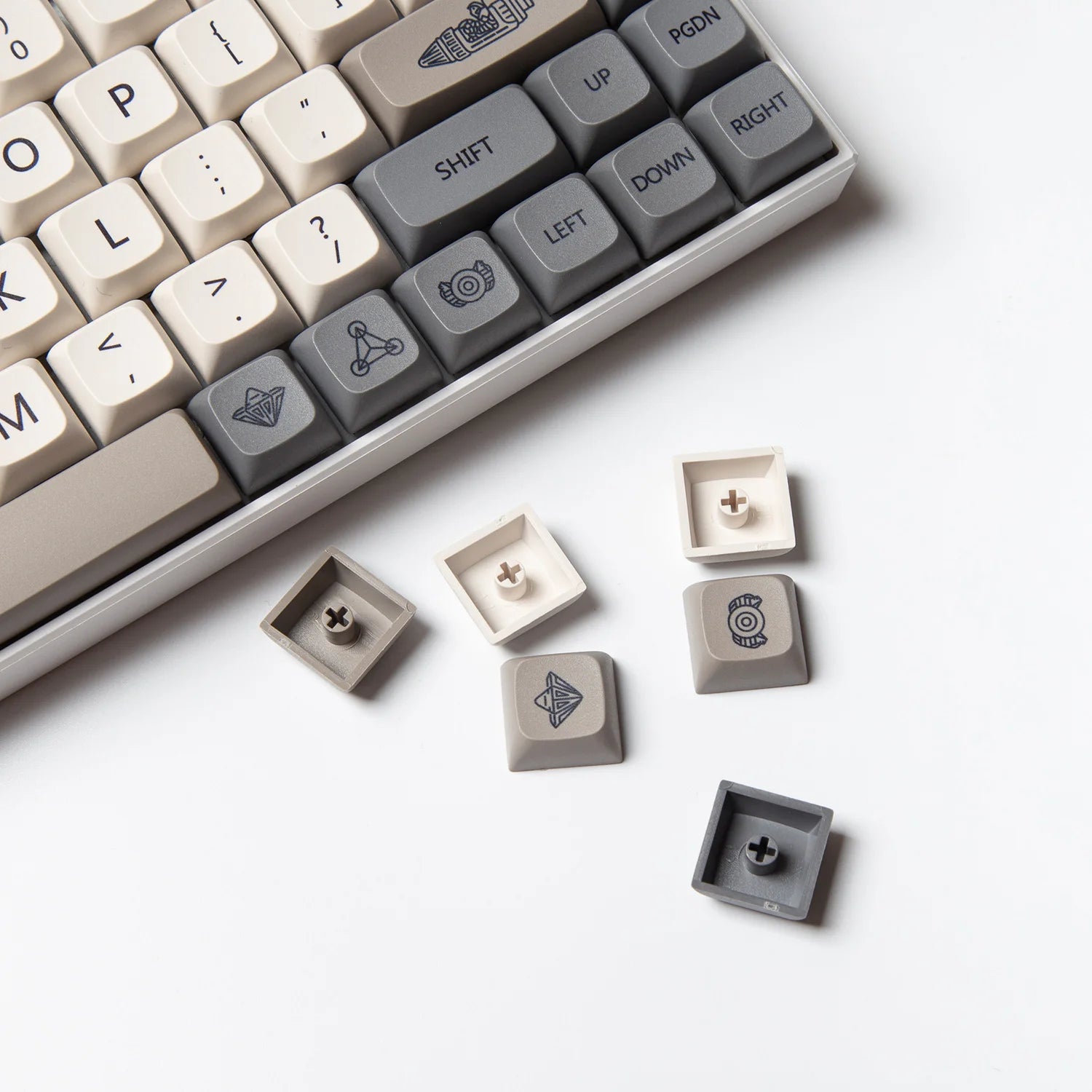 XDA Profile 120 PBT Keycap DYE-SUB Personalized Minimalist White Gray English Japanese Keycap For Mechanical Keyboard