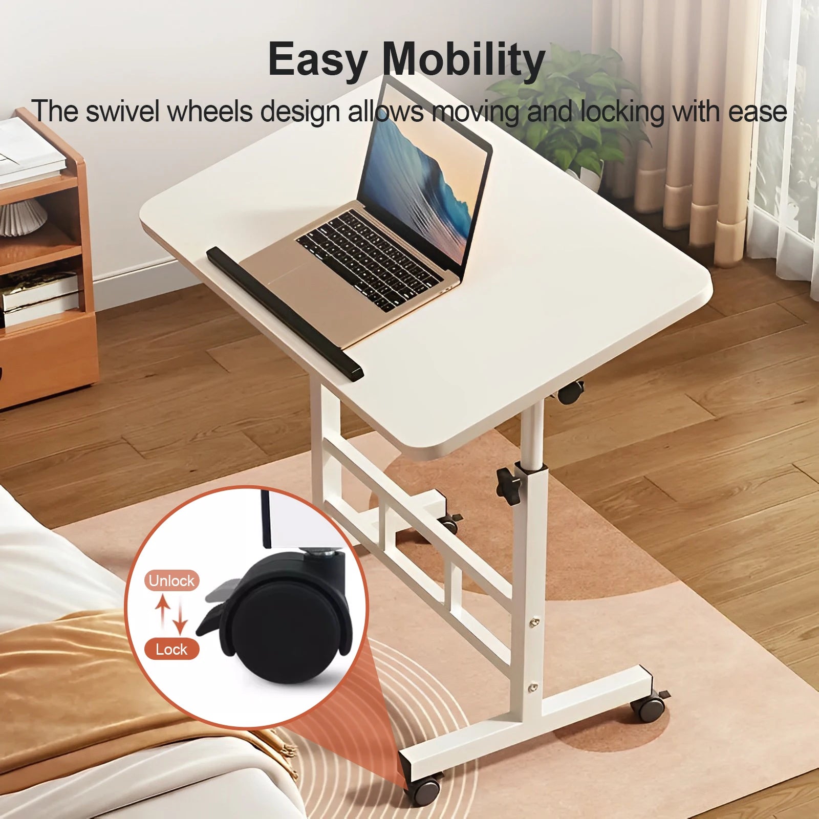 Standing Desk Adjustable Height 23.6’’ - 35’’ and Angle 0° - 90° Space-Saving Ergonomic Mobile Computer Desk