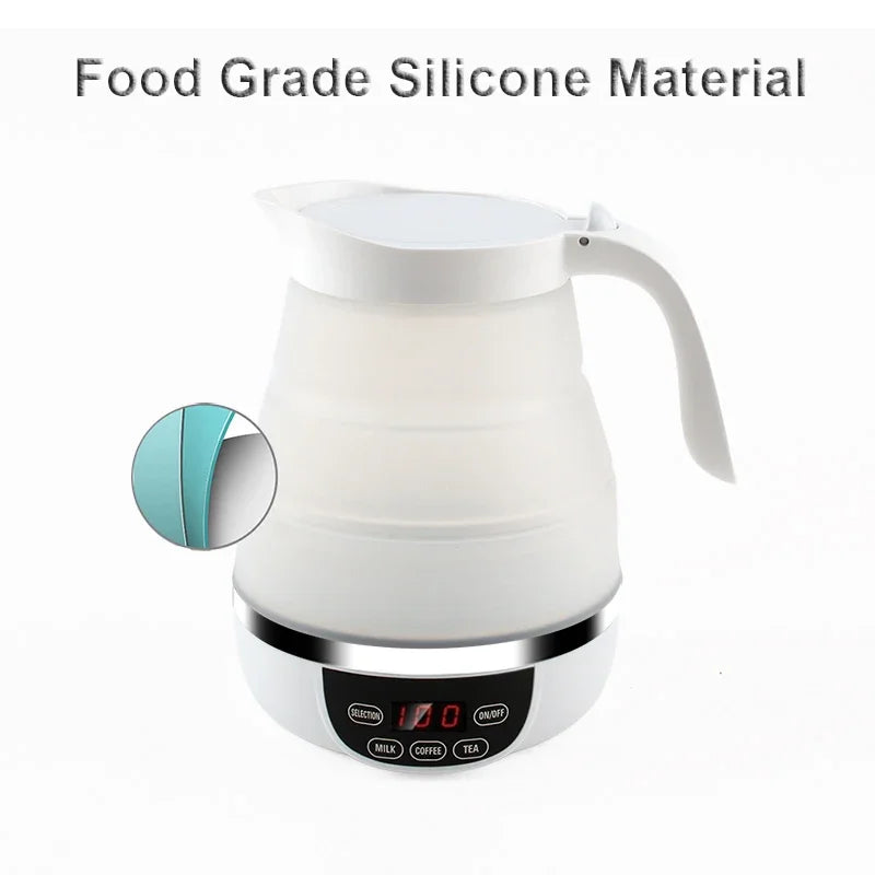 110V/220V Travel Camping Portable Foldable Silicone Electric Kettle Boiling Hot Water Thermal Insulation Heating Boiler