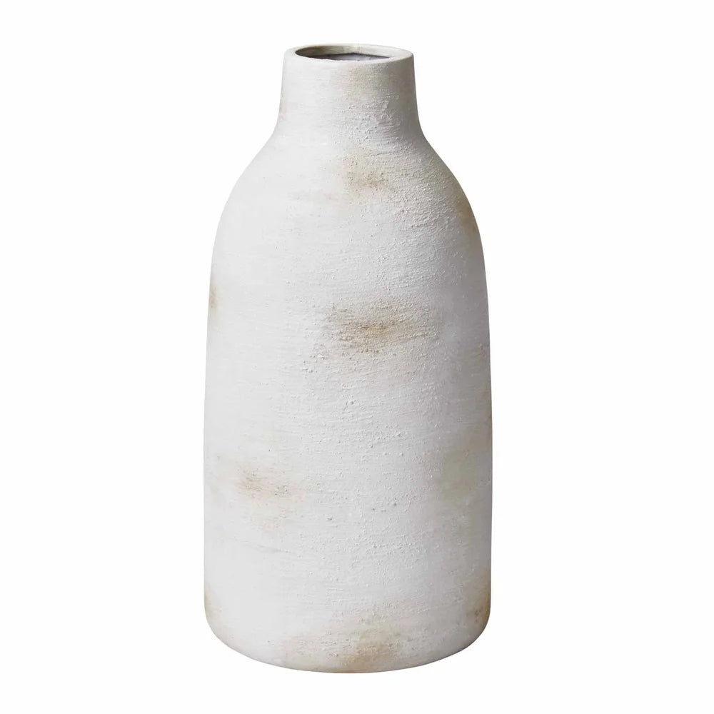 Brushed Wash Ceramic Vase Decorative Piece Home Living Room Kitchen Tabletop Artisanal Organic Design Narrow Opening