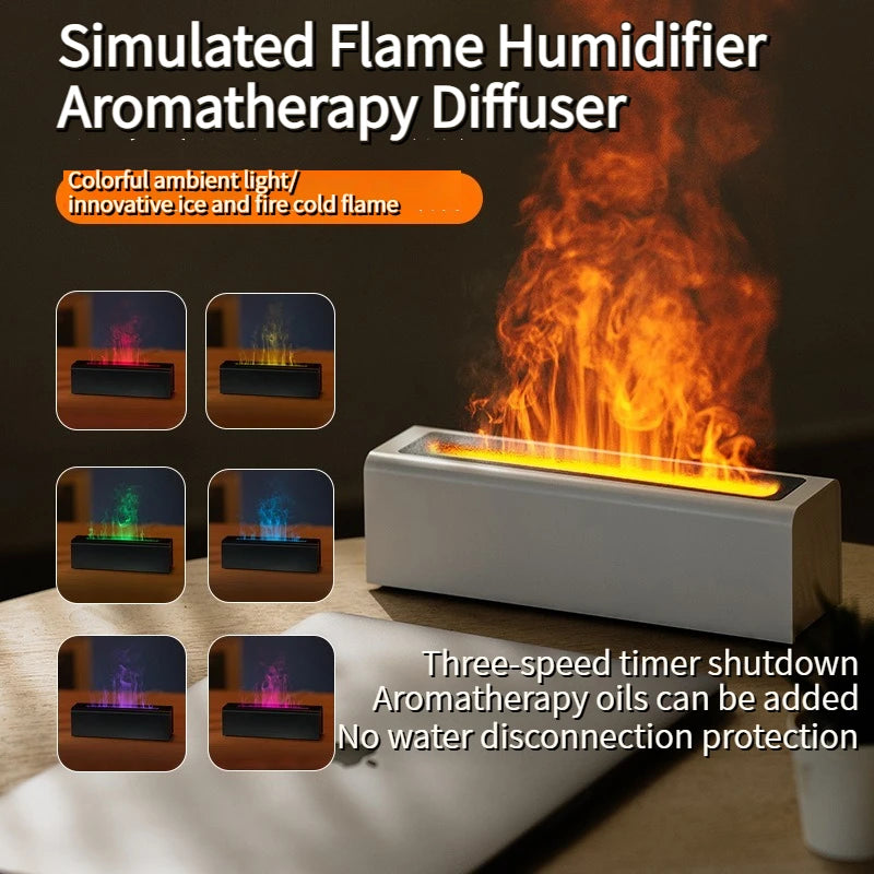 Household USB Humidifier with Flame Effect 150 ml | Car & Home Portable Aroma Diffuser Auto Shut-Off