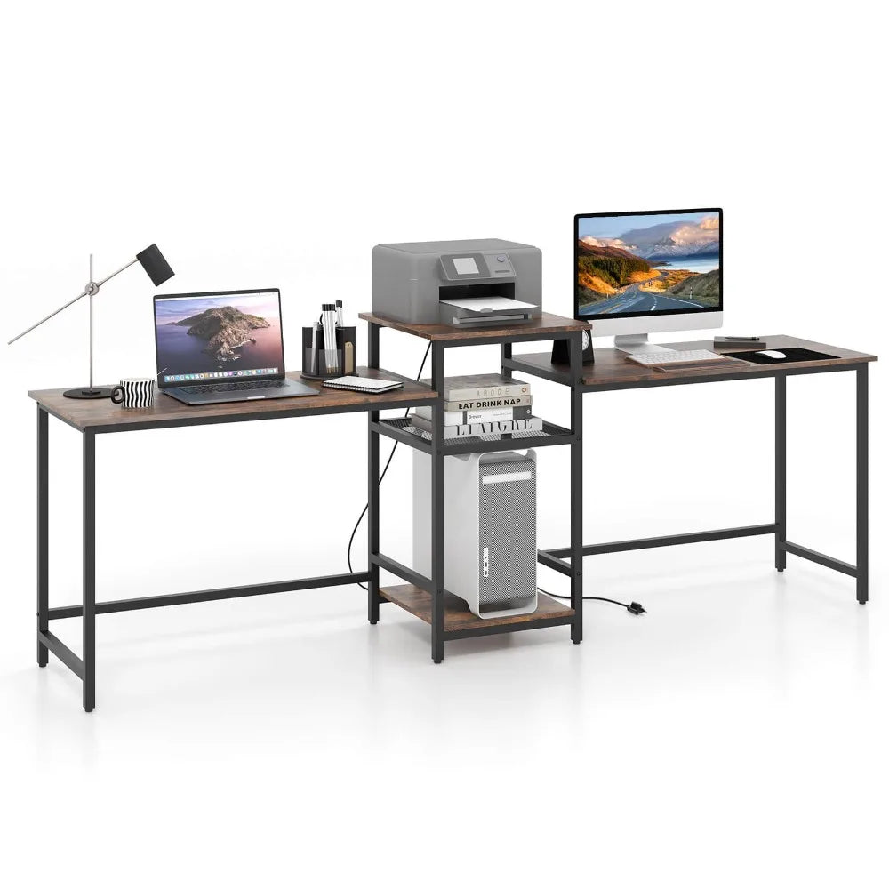 97-inch-two-person-desk-double-computer-desk-with-power-outlets-printer-stand