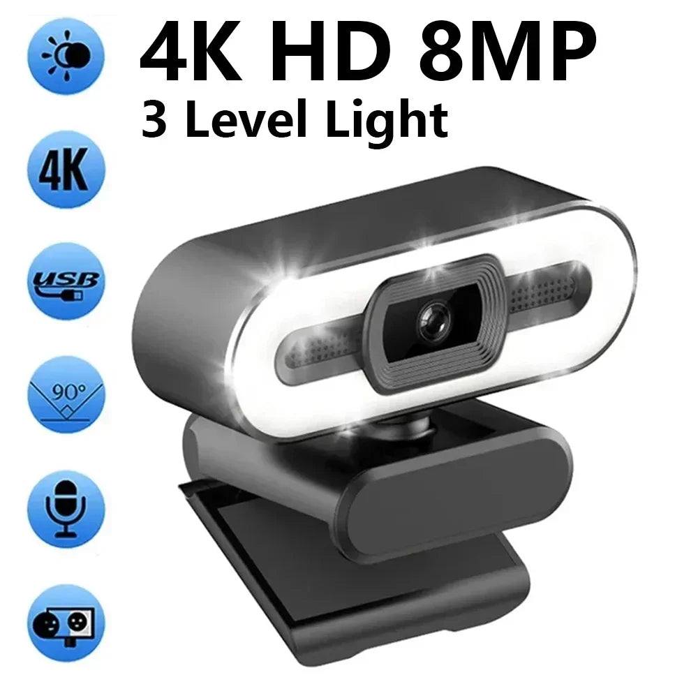 Portable Full HD 1080P 2K 4K Webcam PC Laptop Auto Focus Webcam Live Streaming Flexible with Microphone Live Broadcast