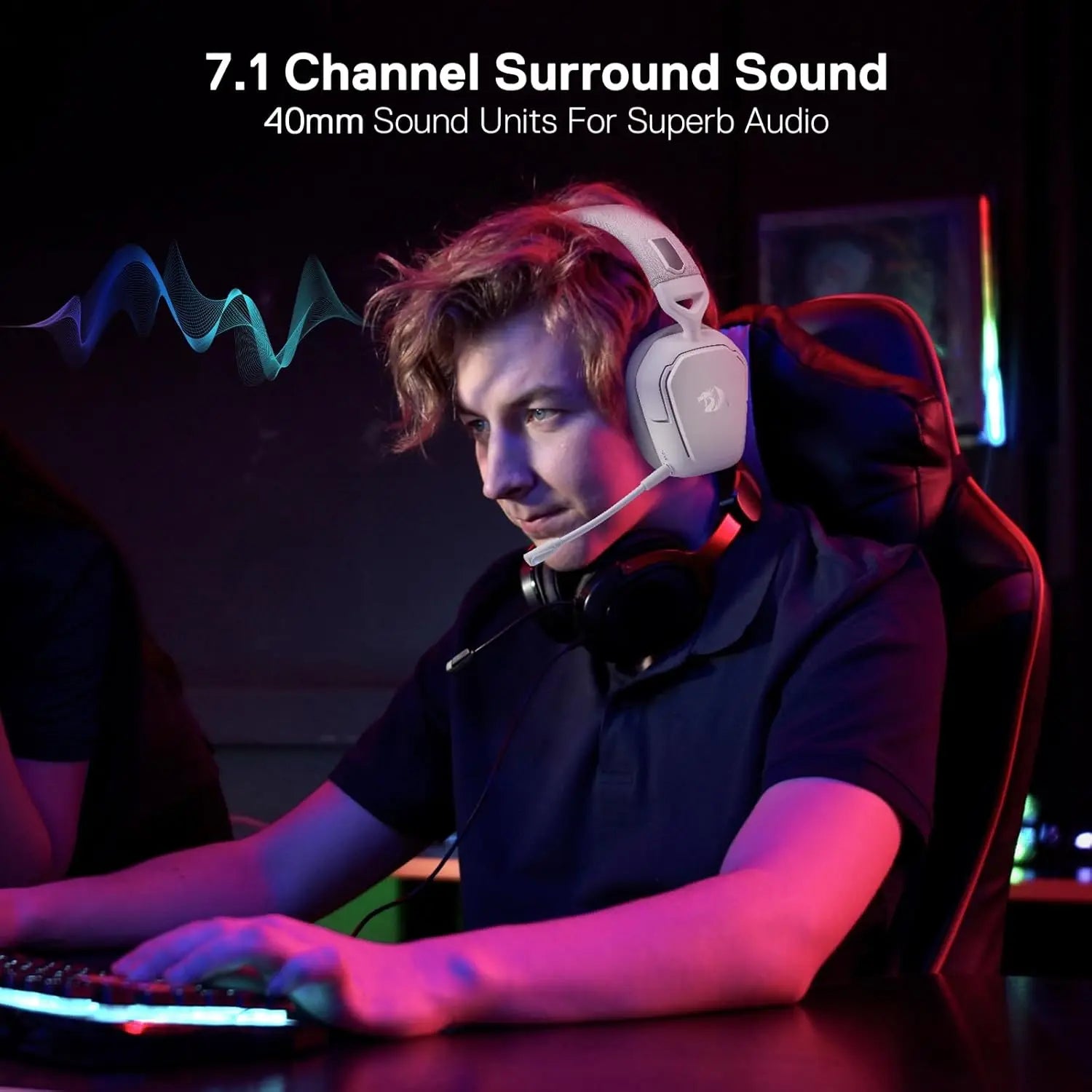 Redragon H868 3-Mode Wireless RGB 7.1 Surround Sound Noise-canceling Microphone Gaming Headset Over-Ear Headphones