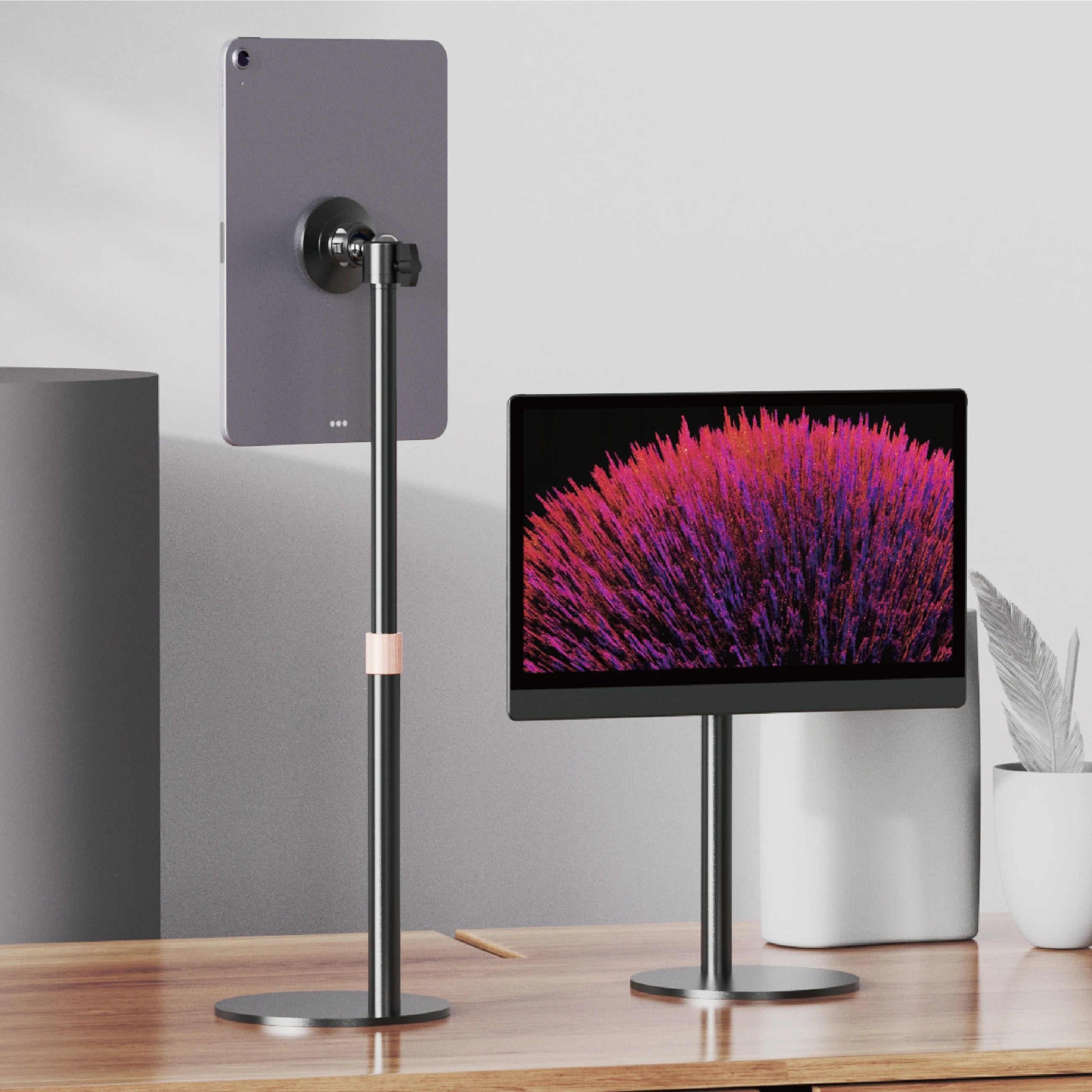 Kimdoole Magnetic Desktop Tablet StandWith Adjustable And Portable Installation Supporting 4-15.6 Inch IPad Tablet Stand