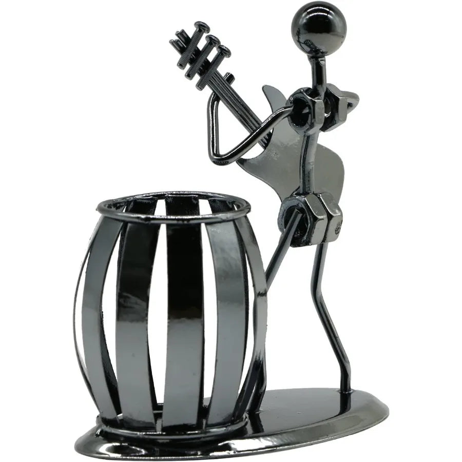 Pen Holder for Desk Guitar Style Peil Holder for Men Gifts Cute Metal Pen Cup for Office Decor Desktop Organizer Desk