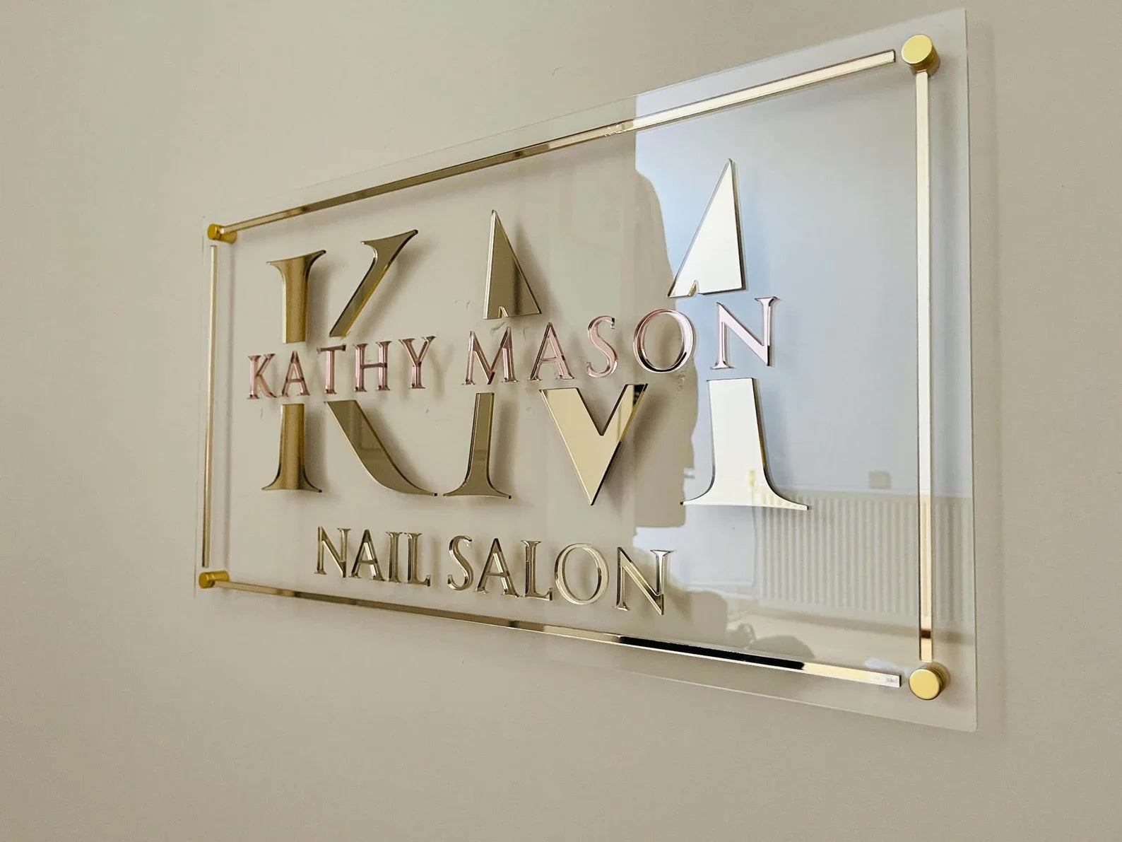 Custom Acrylic Business Logo Sign Personalized 3D Wall Plaque for Office Salon Storefront Laser Cut Company Name Plate