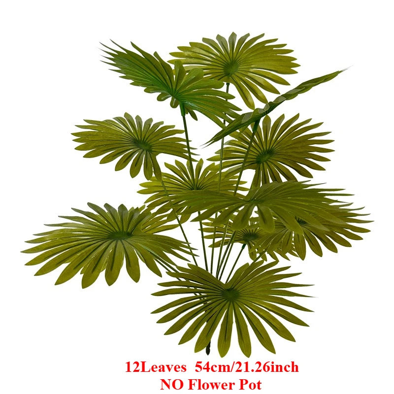 1PC 54-100CM Large Artificial Palm Tree Fake Tropical Plants Fall Winter Leaves Plastic Banyan Tree for Garden Home