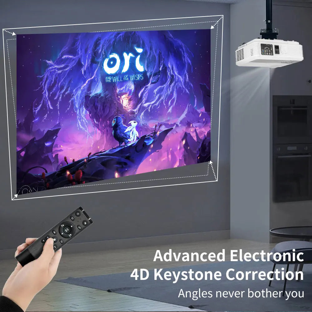 4K 10000 Lumens Android Beamer Projector Outdoors Full HD 1080P 8K Video Dolby Audio Home Theater WiFi Portable