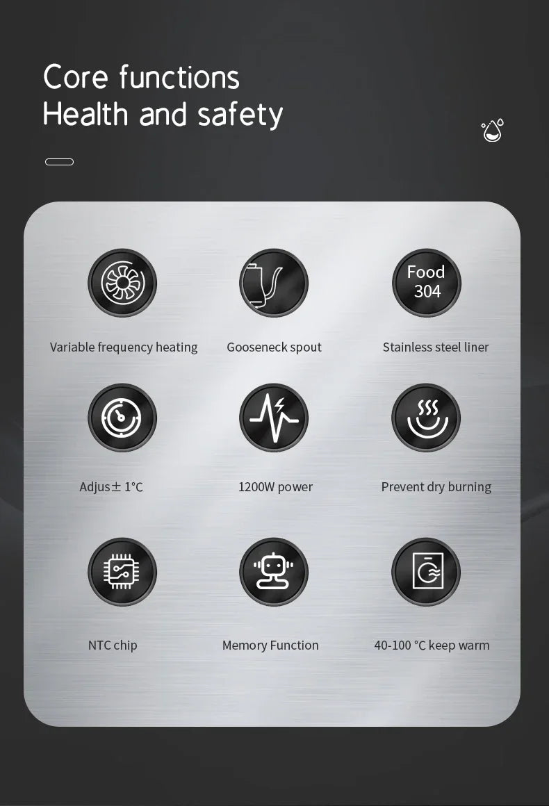 New Electric Kettle Small Portable Travel Kettl Coffee Gooseneck Electric Kittle Kettle Stainless Steel