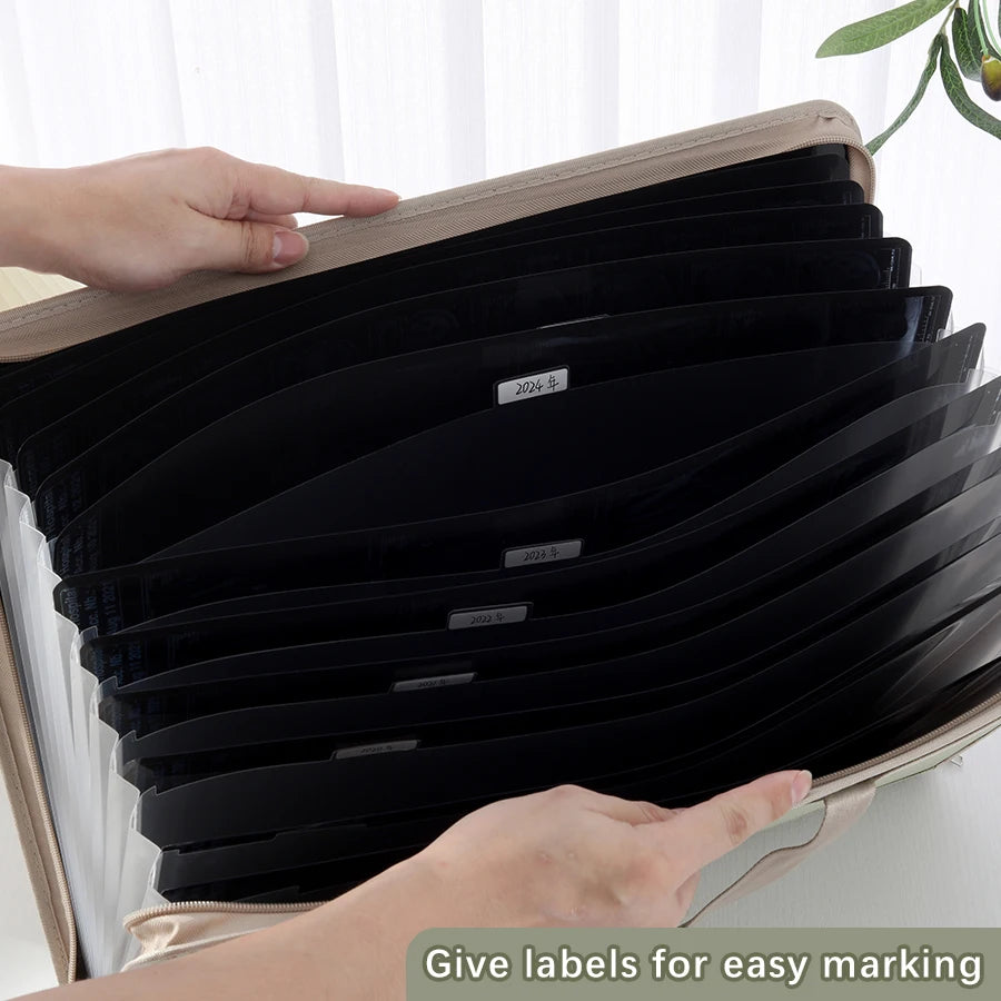 CT Nuclear Magnetic Pack Oxford Cloth A3 File Folder Students Test Paper Clip 13Layers Portable Organ Bag Large Capacity