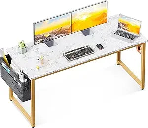 Computer Desk Large Office Desk 55 Inch Gaming Desk with Storage Modern PC Desk Work Table with Headphone Hook for Home