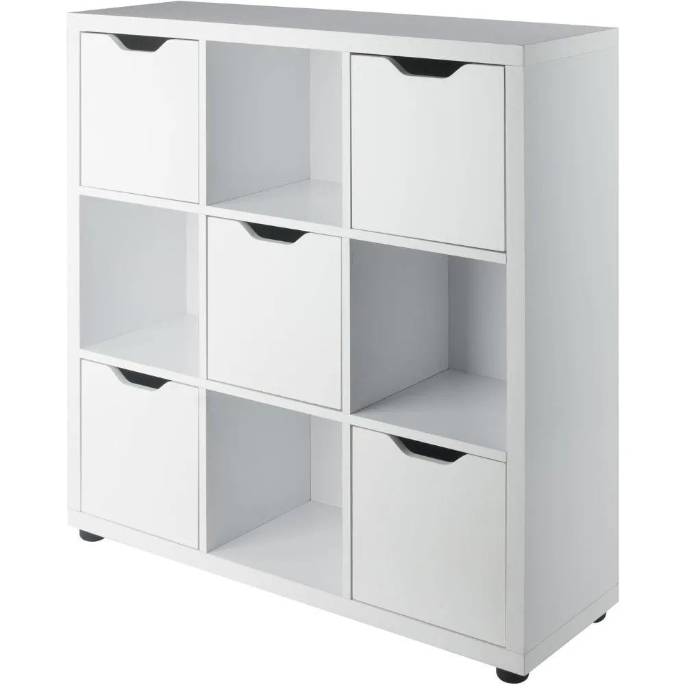 Julian 3x3 Storage Cabinet for Living Room Home Office White - United States / White