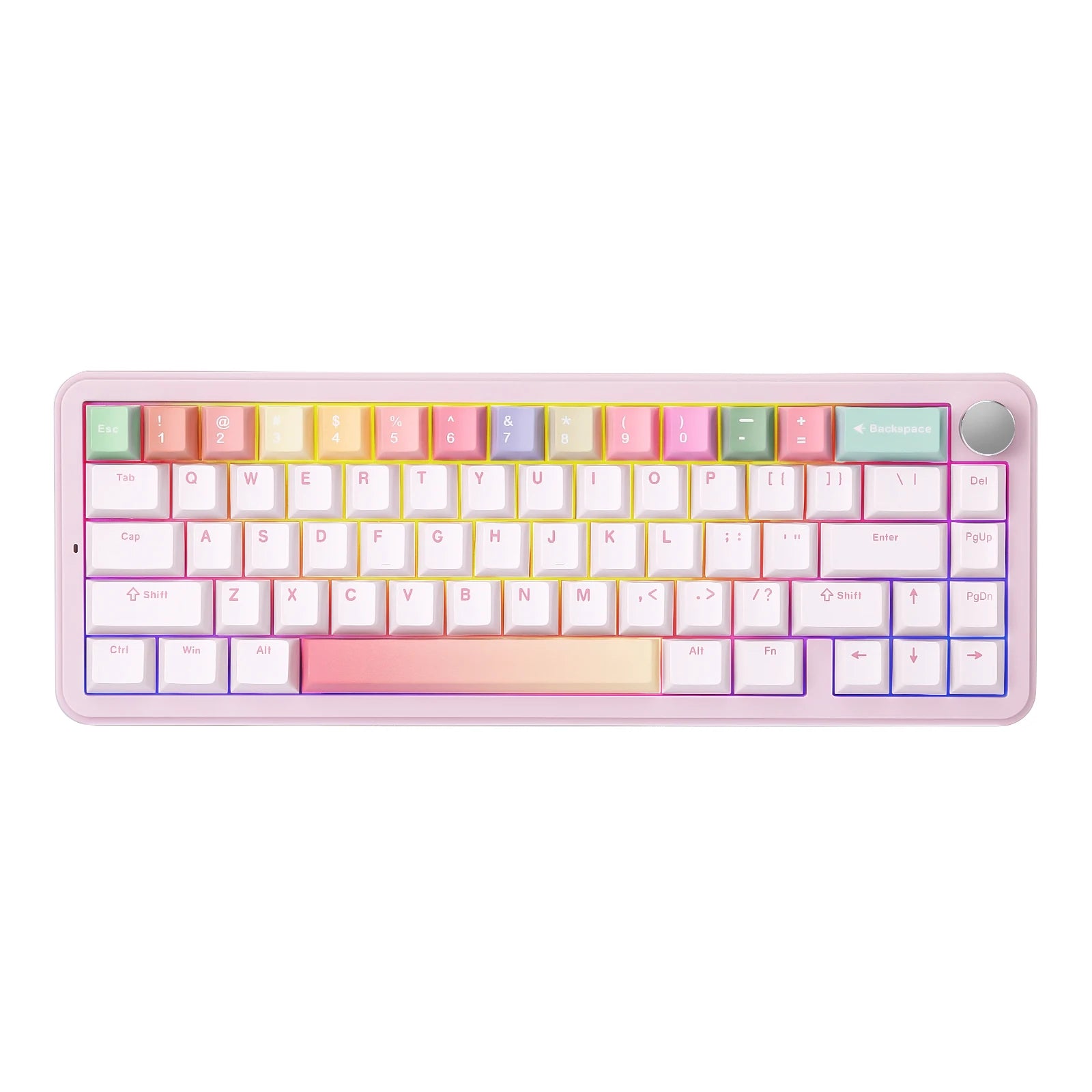 YUNZII B68 Wireless Mechanical Gaming Keyboard Tri-Mode Hot Swappable Cute Gasket Mounted Creamy Keyboard for Win/Mac,
