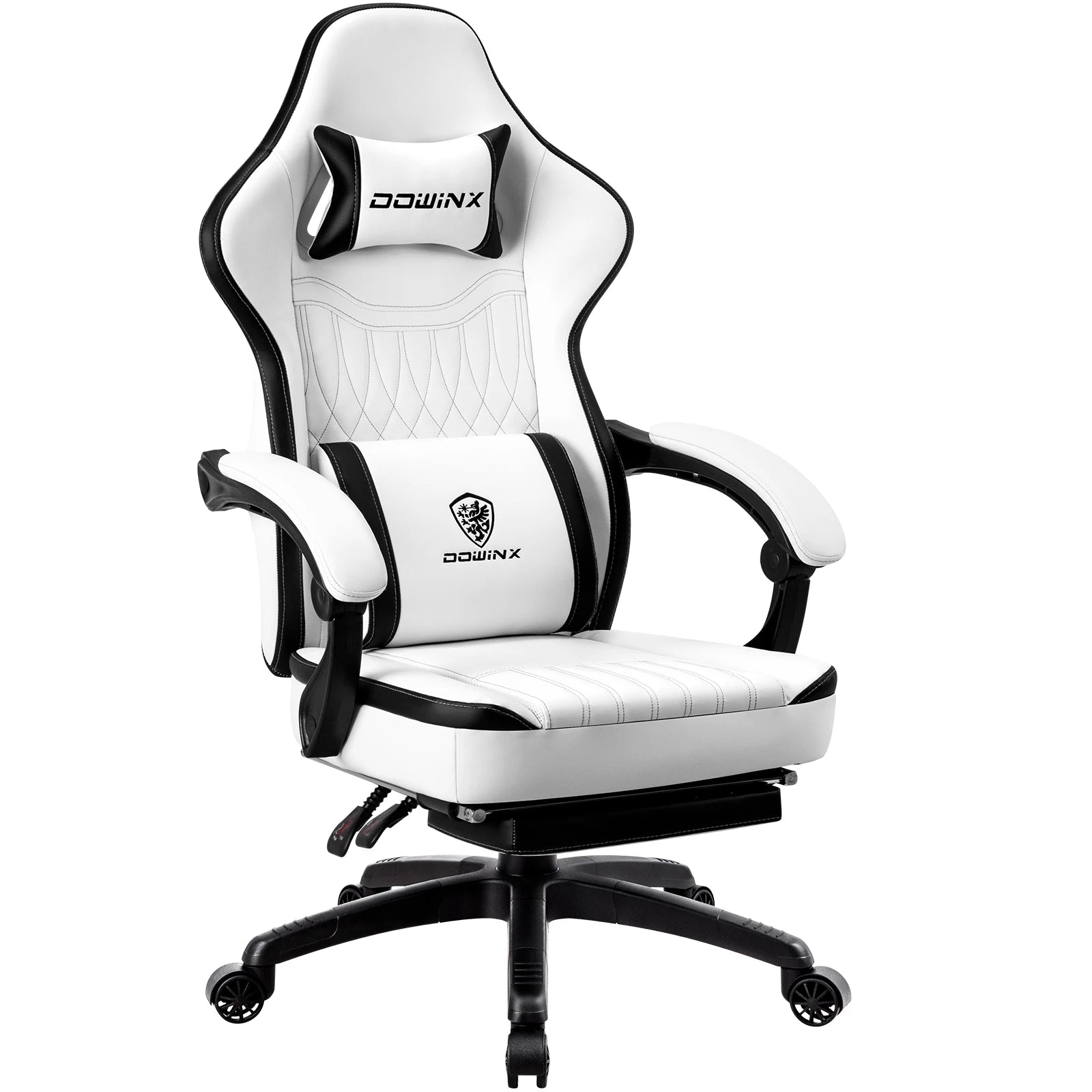 Dowinx Gaming Chair Breathable PU Leather Gamer Chair with Pocket Spring Cushion Ergonomic Computer Chair with Lumbar