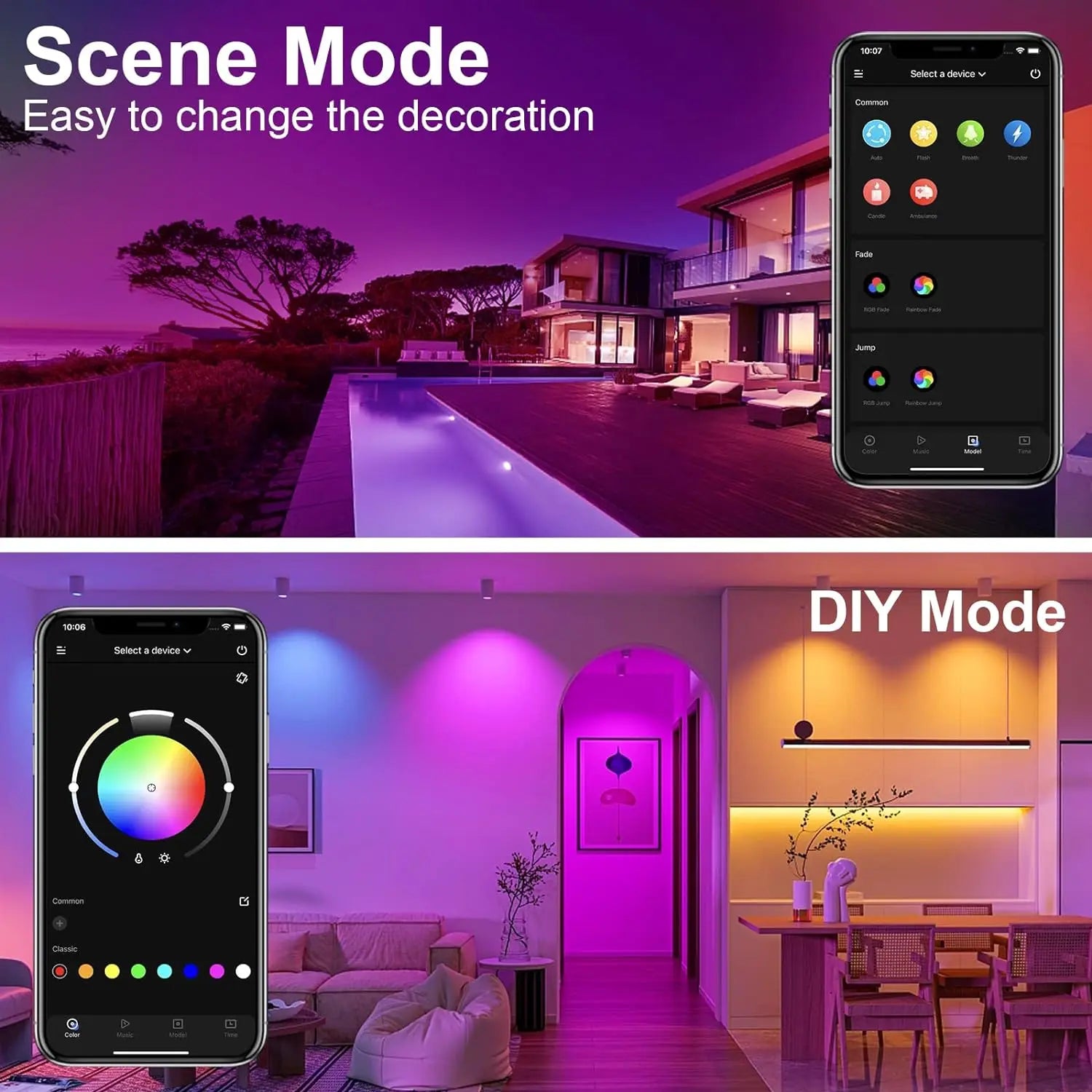 100FT LED Strip Lights for Bedroom Desk indoor Room Bedroom Brithday Gifts RGB Decor with Remote and 24VPower supply