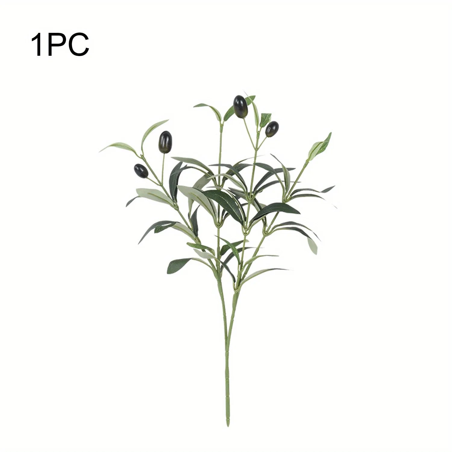 1-6pcs Faux Olive Leaves Stems 15’’ Tall Artificial Plants Olive Tree Branches for Home Office Wedding Party Tabletop